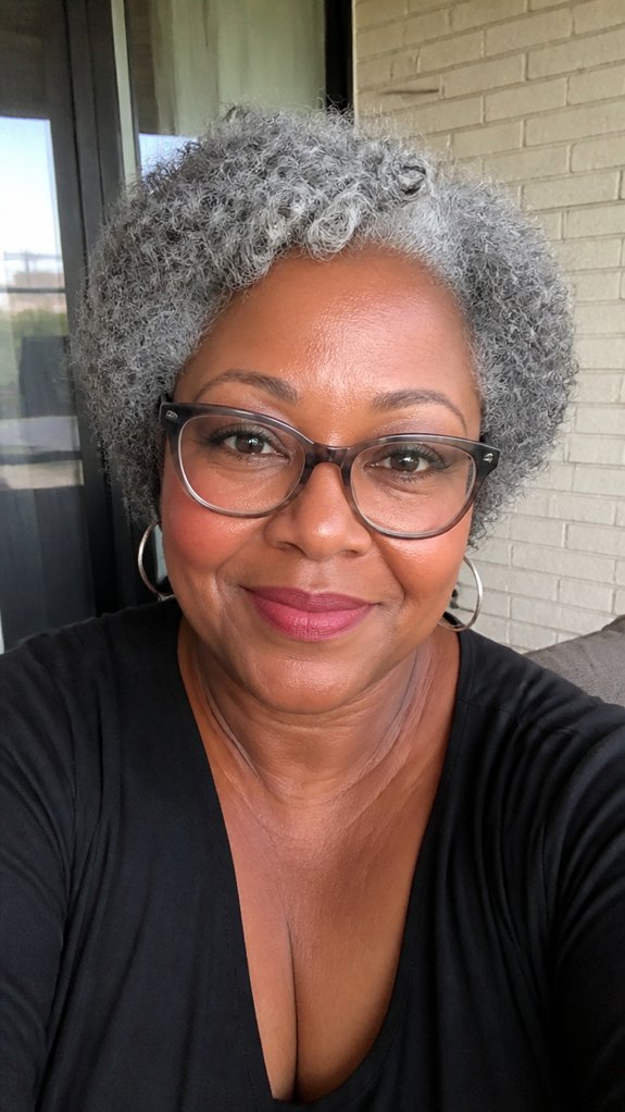 hairstyle balances glasses neckline