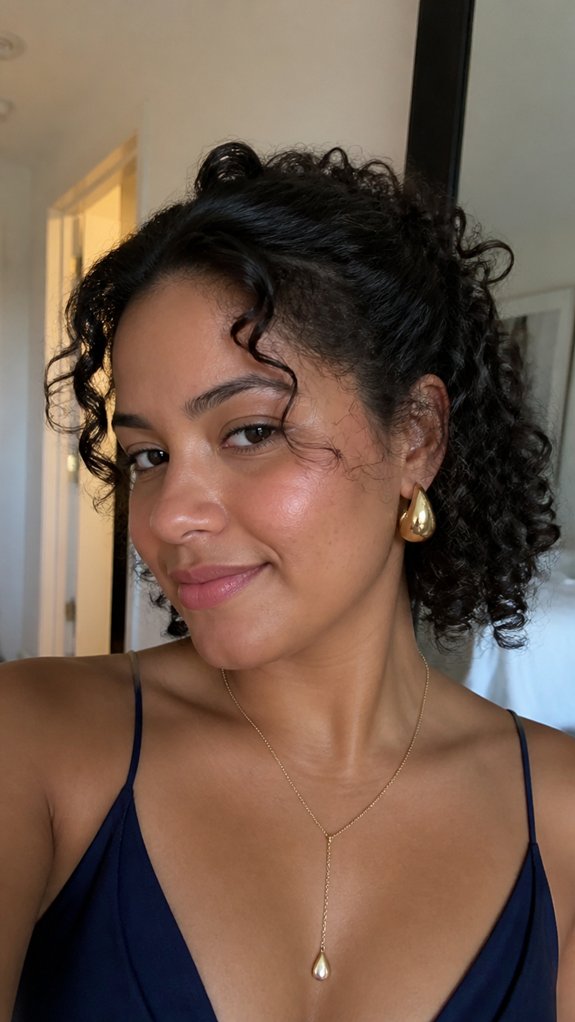 half up polished twisted curls