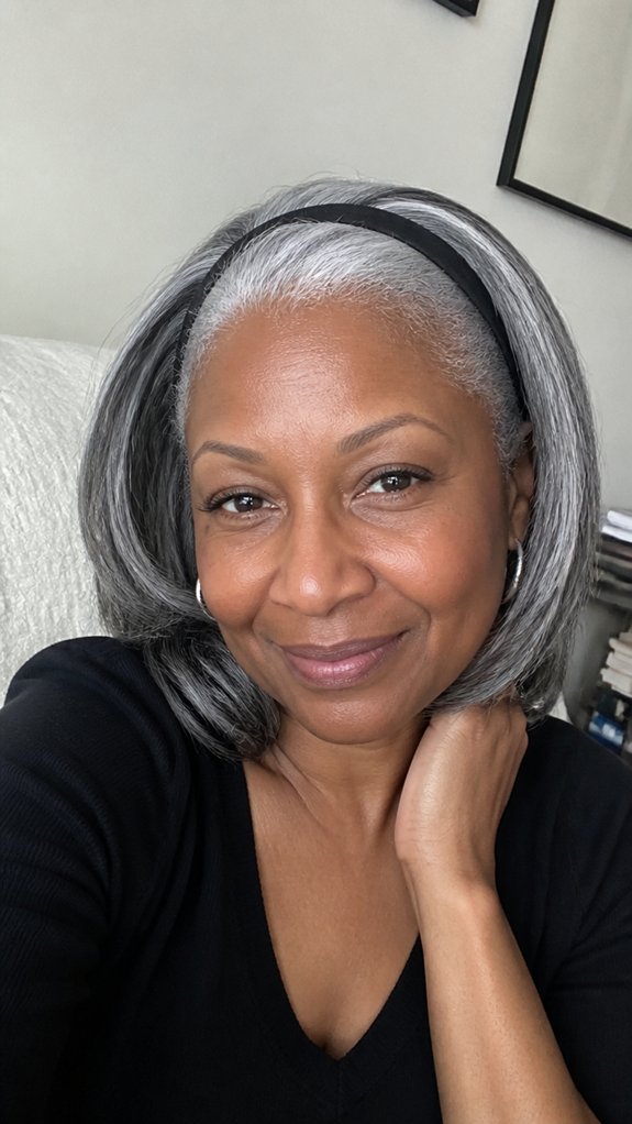 headband tucked elegant gray styles