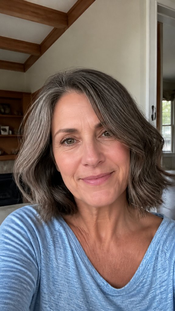 heatless layered lob styling