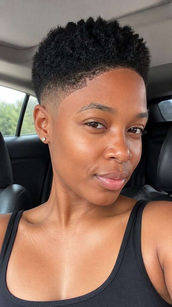 high tapered textured curl frame
