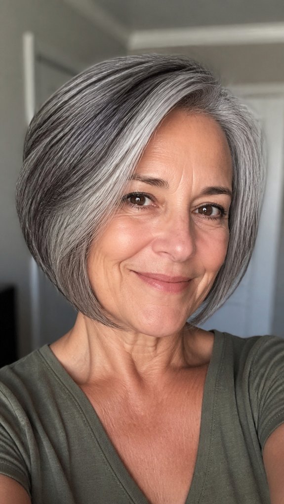 inverted a line feathered bob