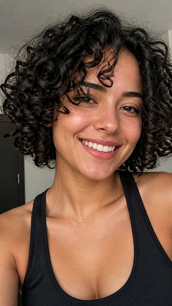 jawline high face framing curls