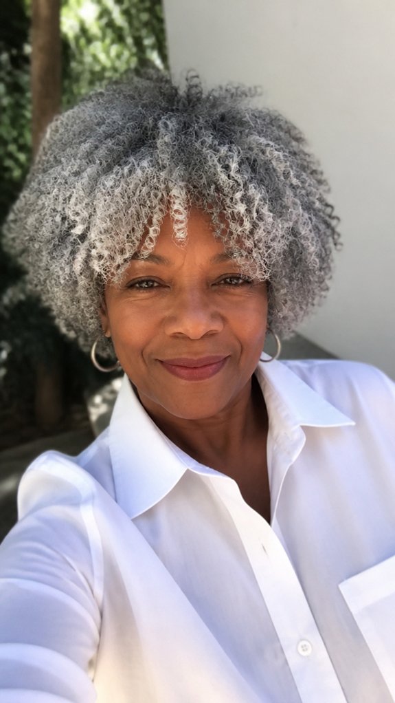 layered afro bangs brighten coils