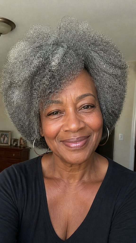 layered afro for voluminous shine