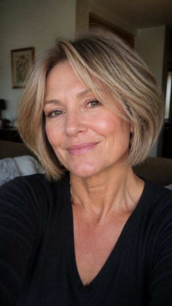 layered bob for effortless volume