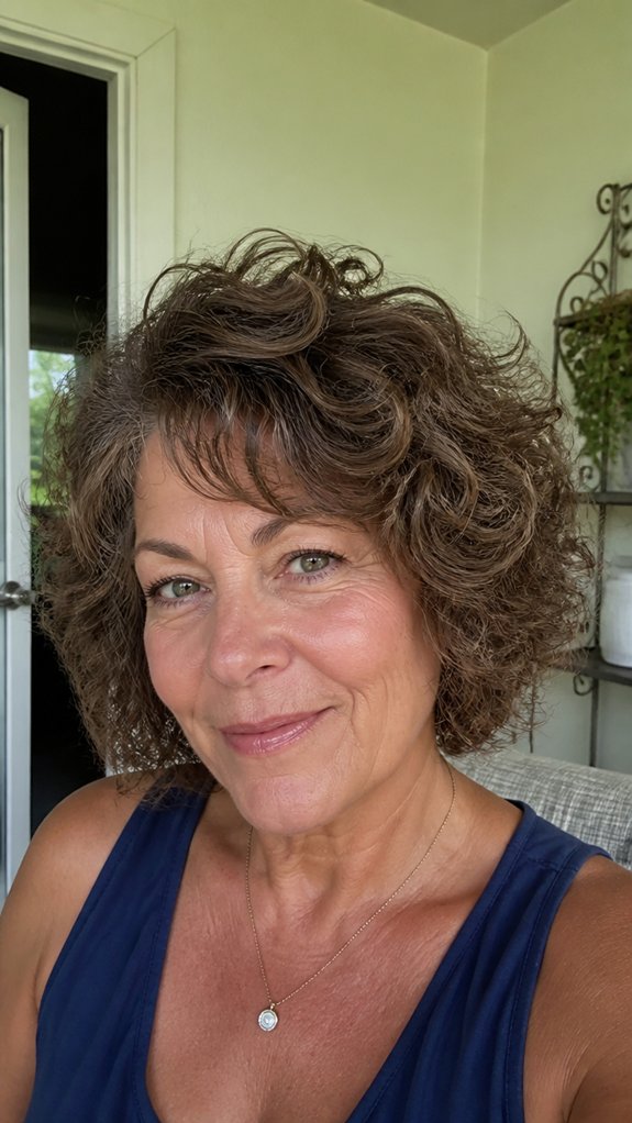 layered crown lifting curly bob