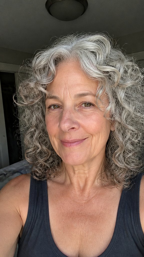 layered curls for gray
