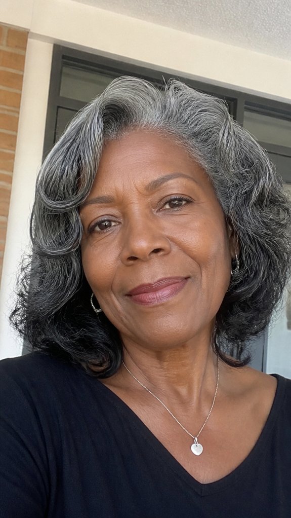 layered shoulder haircut with grow out