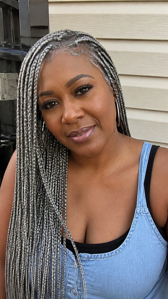 lightweight knotless gray braids