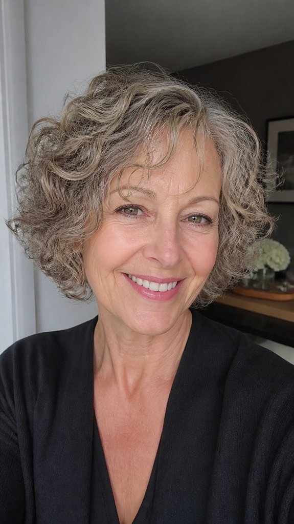 lightweight textured curly bob