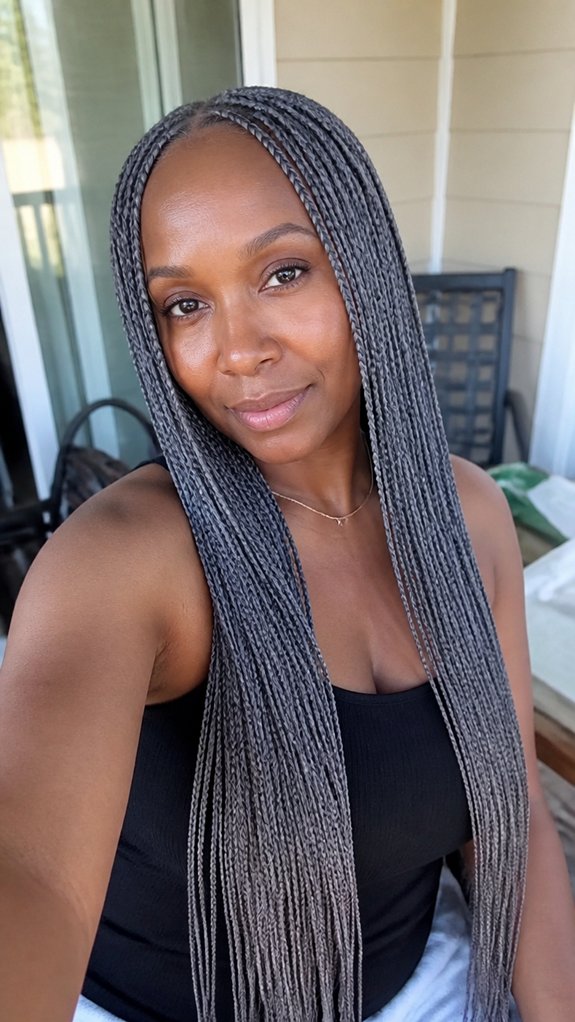 lightweight tight root gray braids