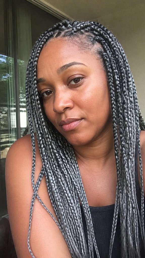 long gray braids care