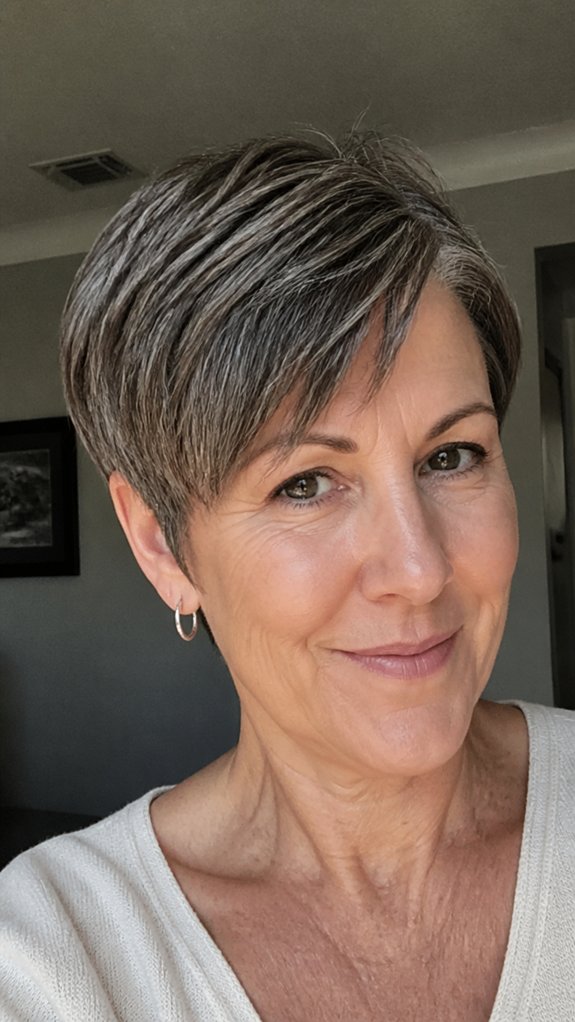 longer fringe low maintenance pixie