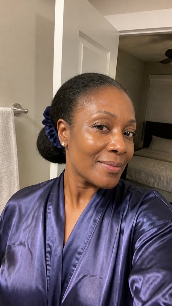 loose satin scrunchie night bun
