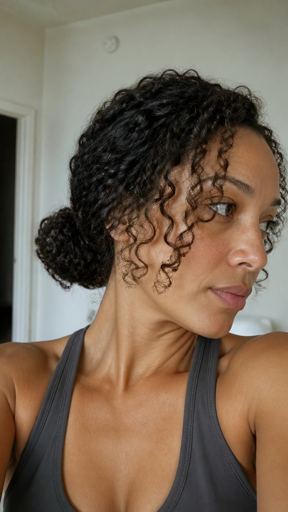 low curly tendrils bun