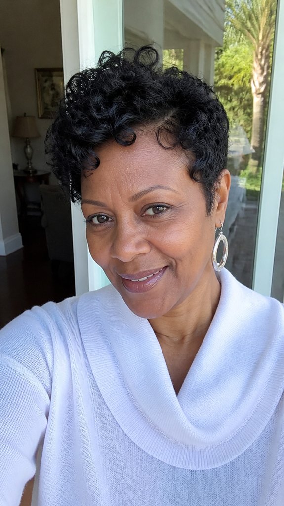 low maintenance curly pixie