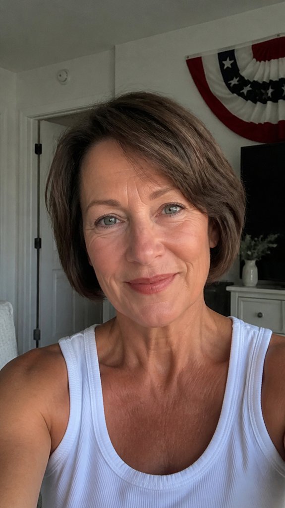 low maintenance jawline short bob