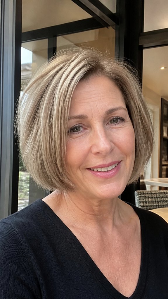low maintenance layered grow out bob