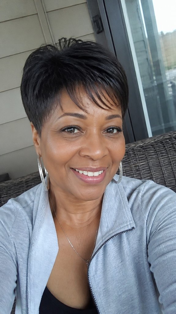 low maintenance textured silver pixie