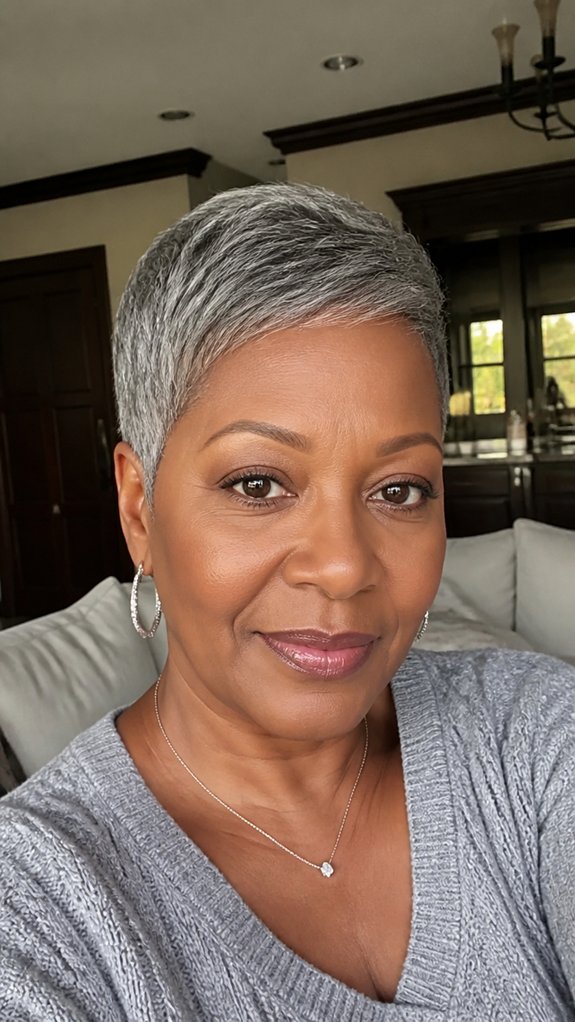match gray pixie to face