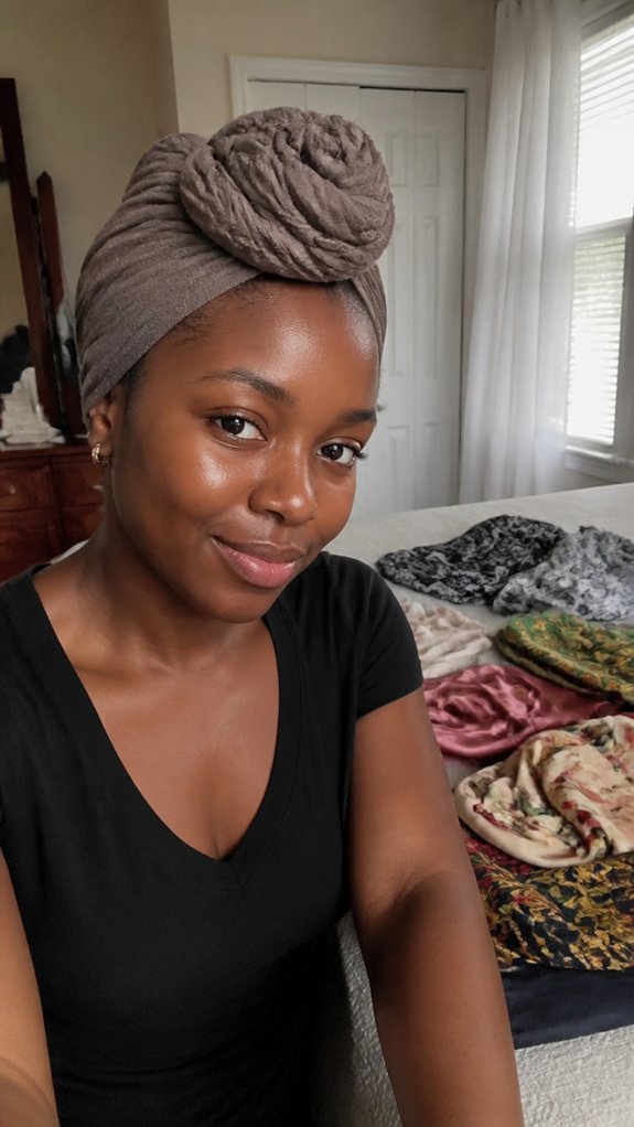 medium weight patterned hair scarf