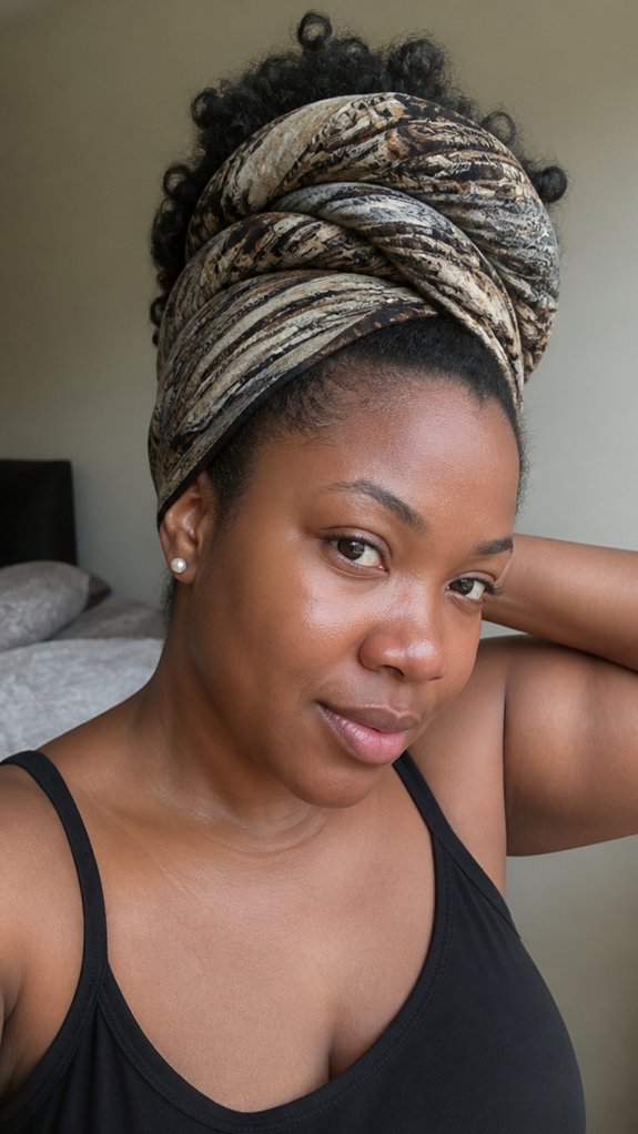 moisturized cozy turban wrap