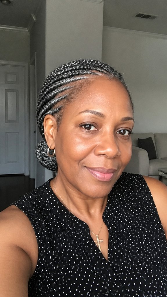 natural low set feed in braids
