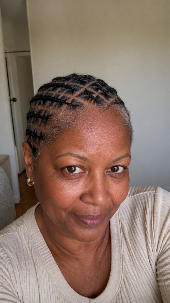 neat crisscross protective cornrows
