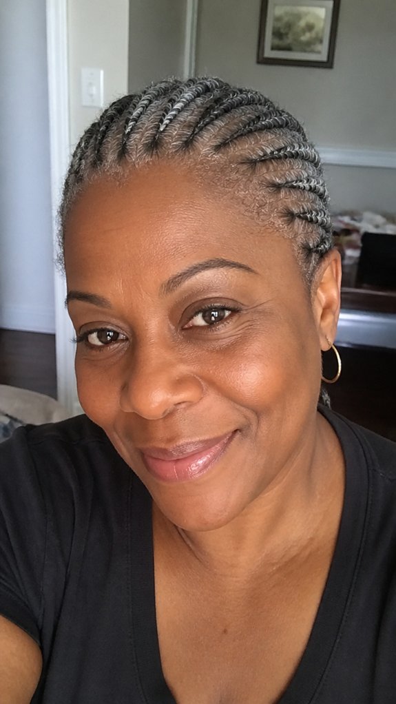 neat even tension polished cornrows