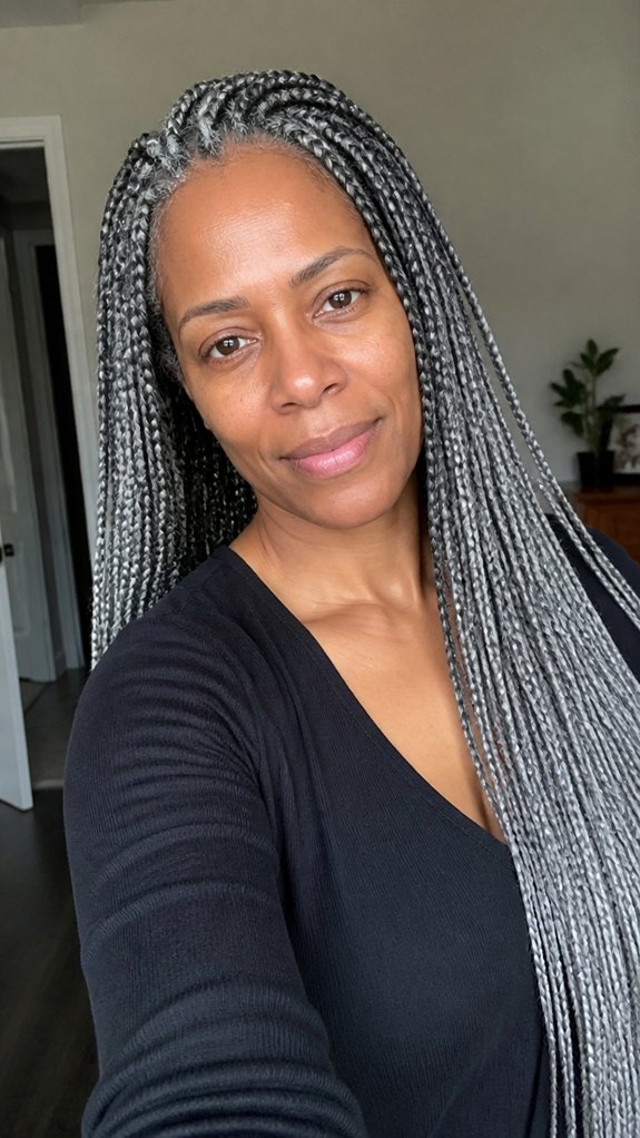 ombre gray braided silver blend