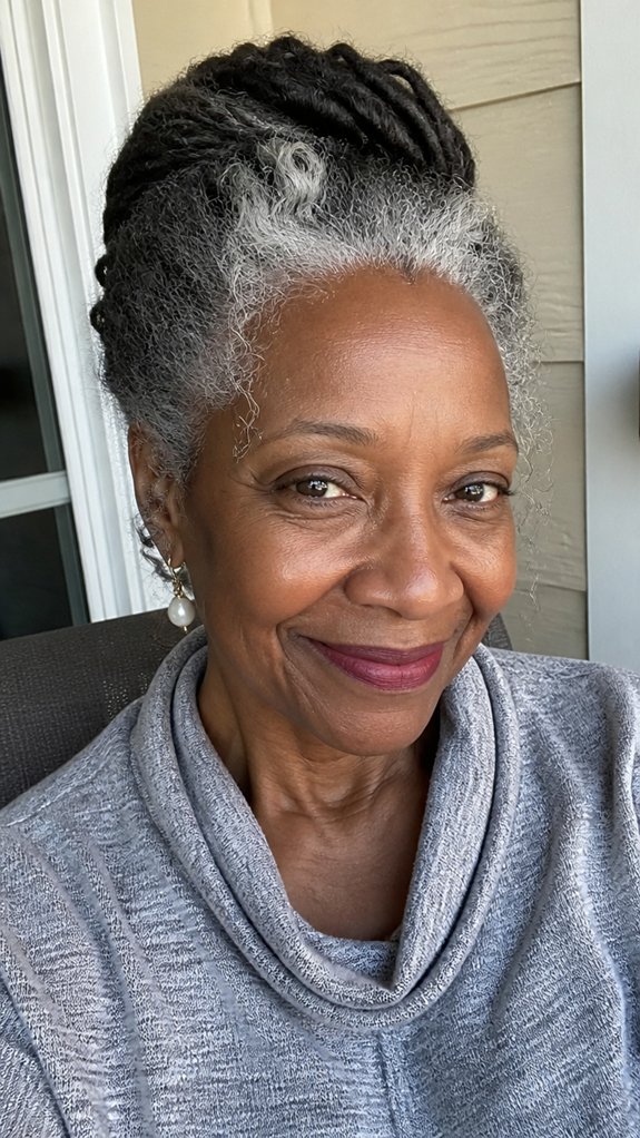 polished low maintenance gray updos