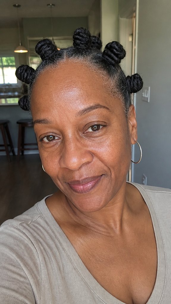 protective satin covered bantu knots