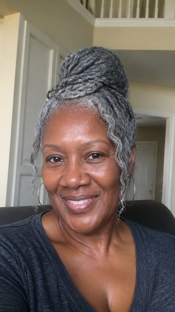 protective styles showcasing silver sheen