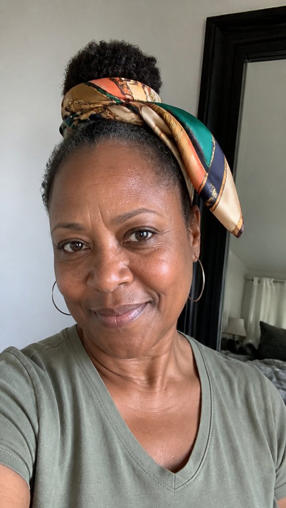 quick top knot scarf styling