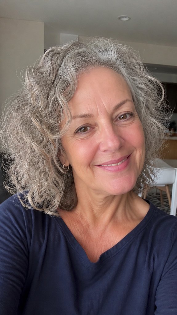 refresh shoulder length gray curls