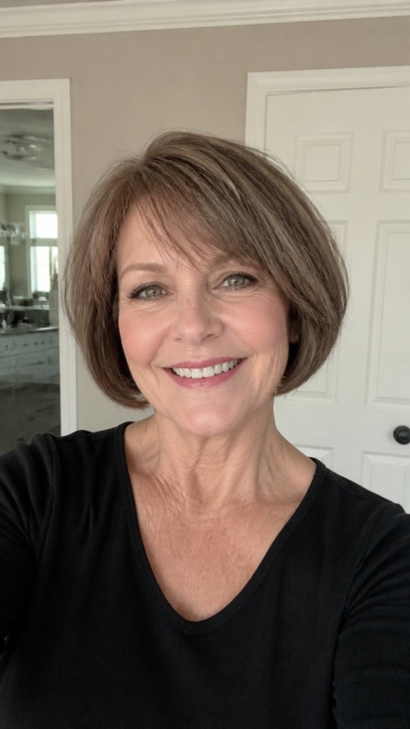 rounded chin length bob with volume