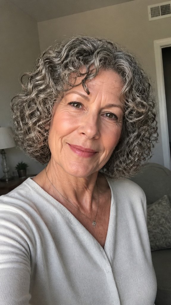 rounded jaw length tight curls