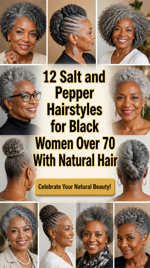 salt and pepper natural hairstyles over70