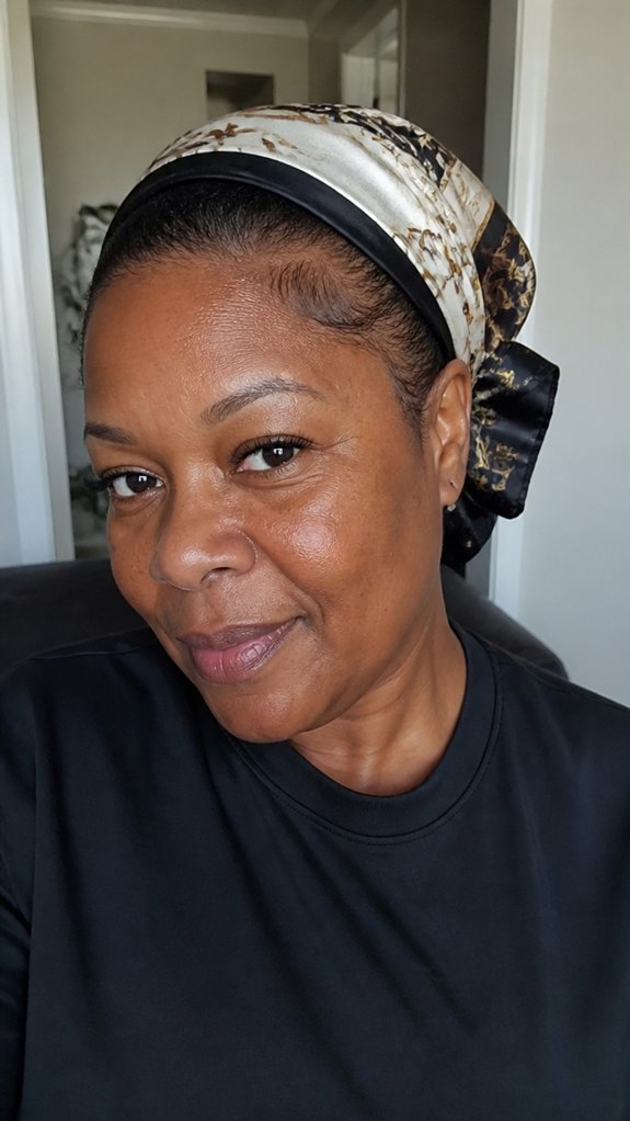 satin edged sleek scarf finish