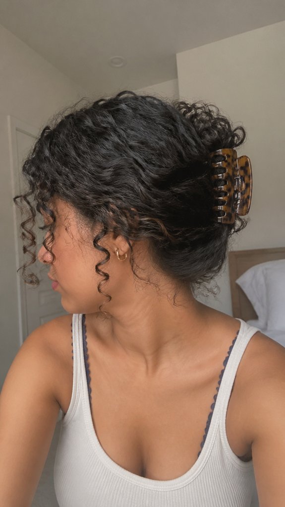 short curly claw updos