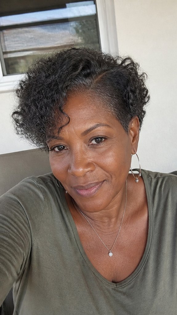 short curly cut deep part