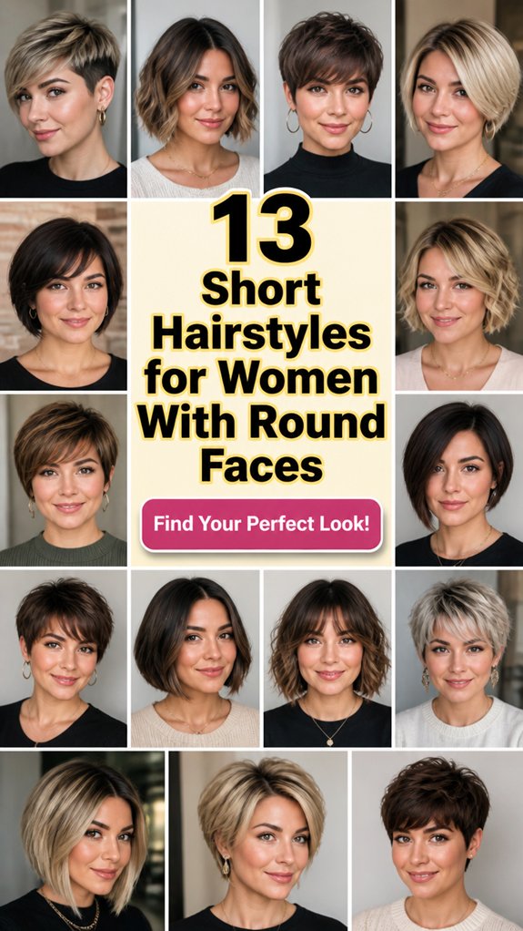 short haircuts for round faces