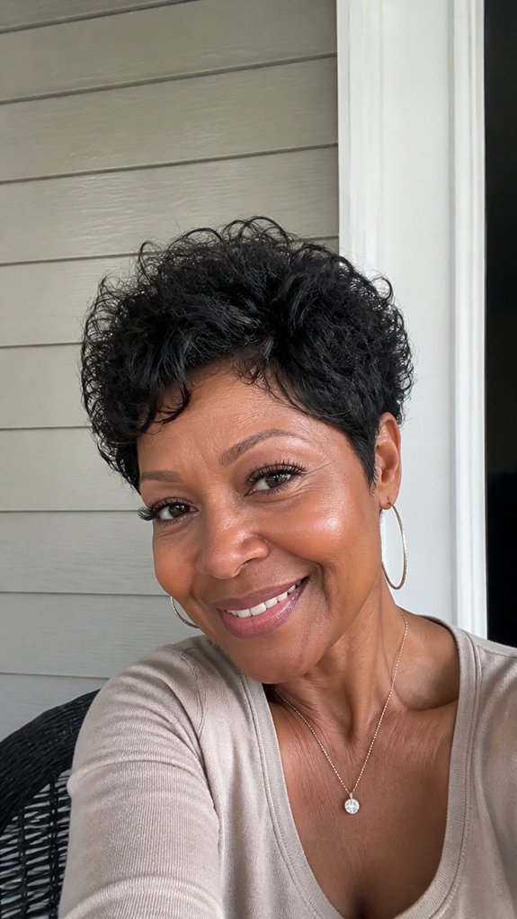 short layered curly pixie