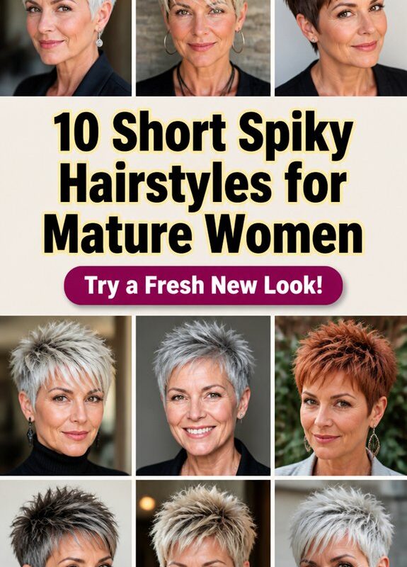 short spiky hairstyles for mature