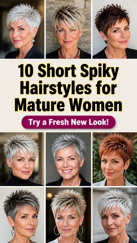 short spiky hairstyles for mature
