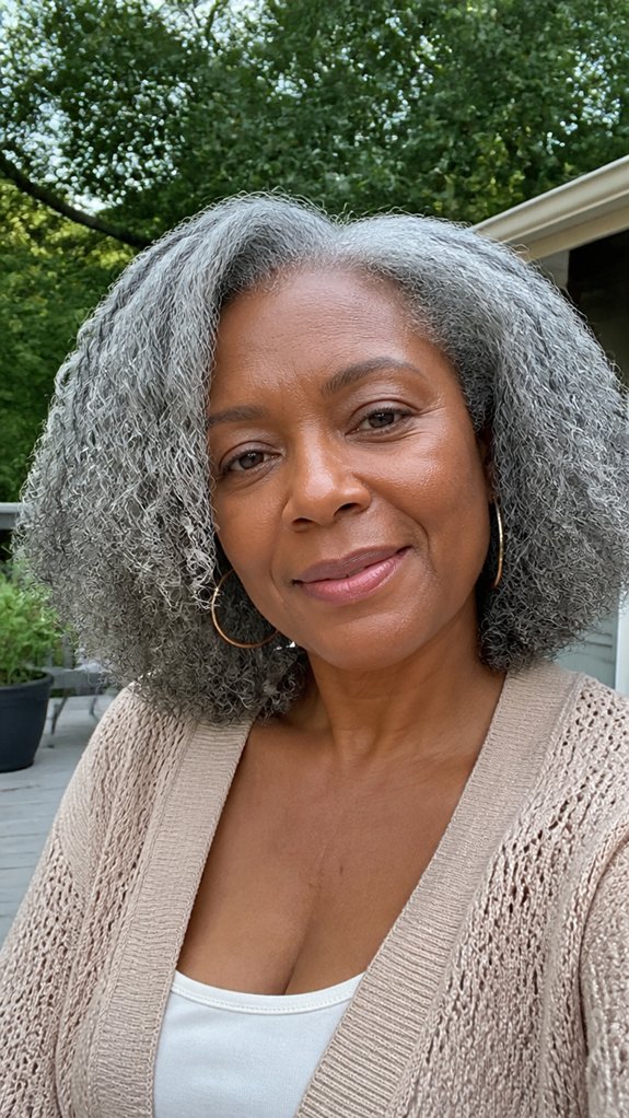 shoulder length gray wash and go