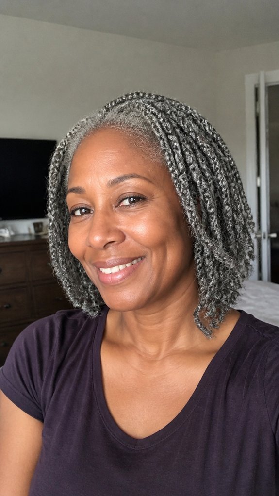 shoulder length low tension braids