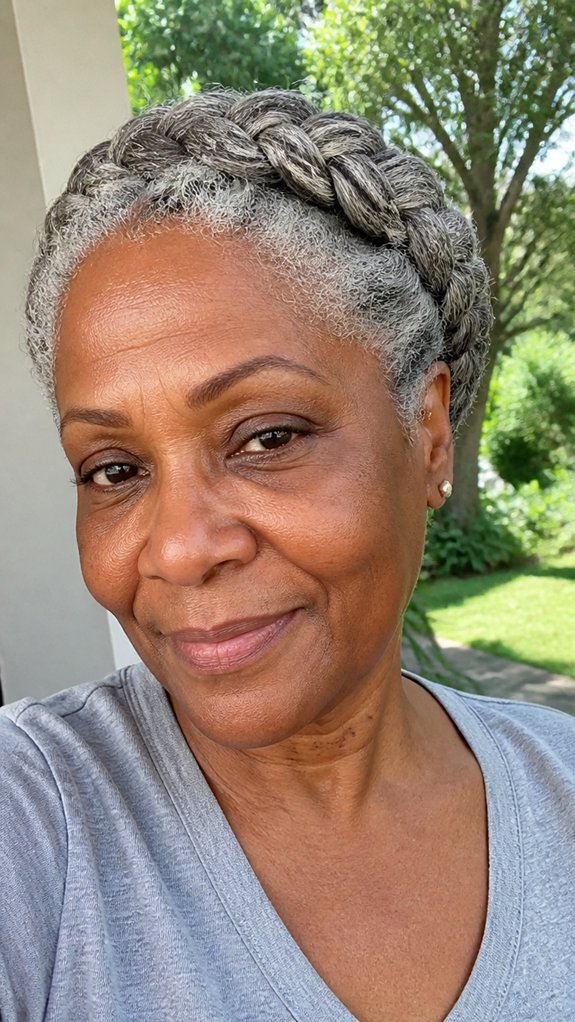 side part braid crown styling