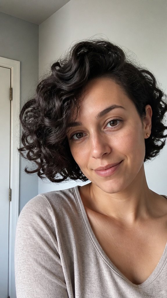 side part curls with volume